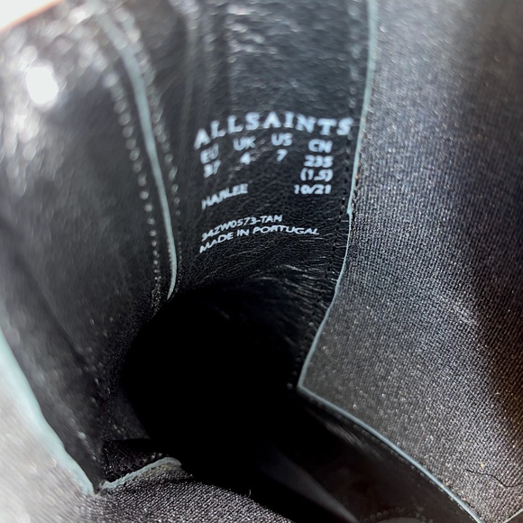 All Saints Harlee Lug Sole Chelsea pull on Leather Boot  - Tan brown - 37/ 7US - Picture 11 of 11